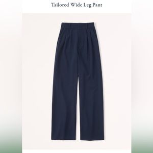 Abercrombie & Fitch - Tailored Wide Leg Pants - Navy - XL